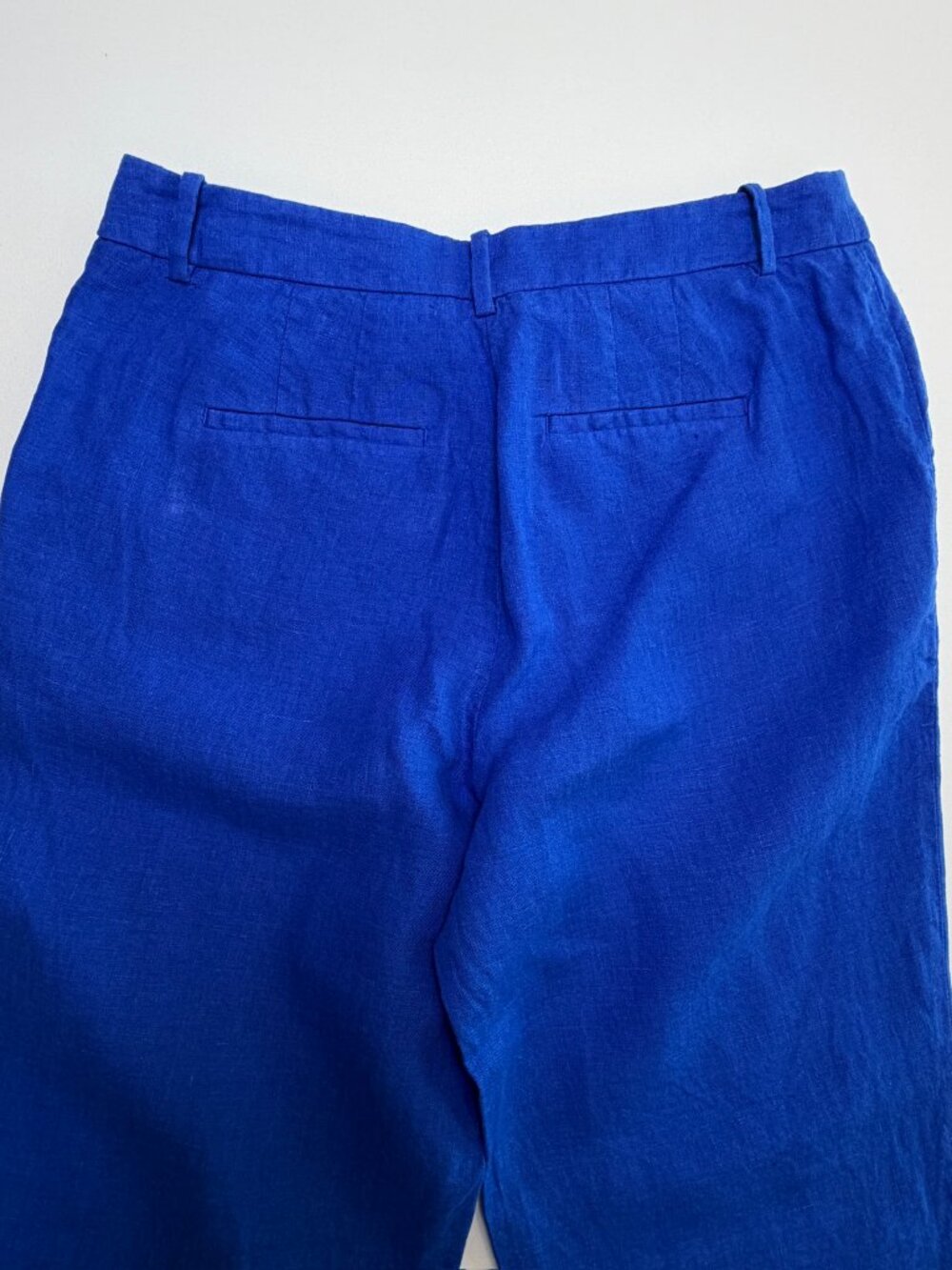 TALBOTS Southampton Linen Straight Leg Trouser Pants Royal Blue 4 - Picture 9 of 12